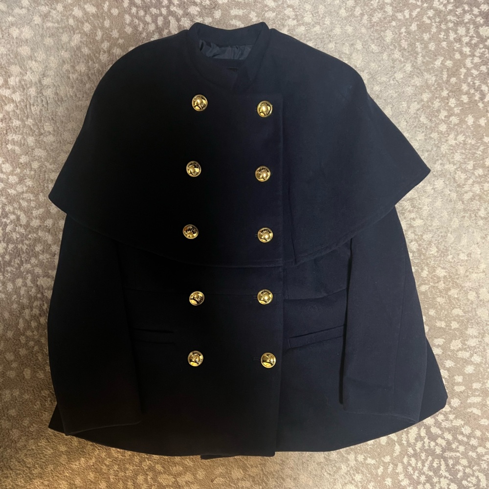 Eloquii Navy Coat with Gold Buttons